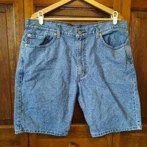 Levi's 505 Relaxed Fit Medium Wash Baggy Denim Jean Shorts Jorts Size 38